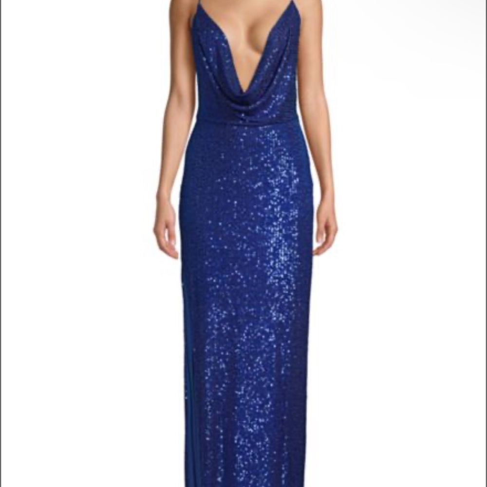Elegant Blue Sequin Gown